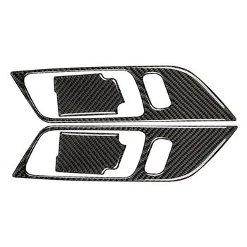 Карбоновая Вътрешна Врата копчето на Колата, Декоративна Рамка, Етикети, Панел, Сменяеми Аксесоари За Ford Mustang GT 2015-2021