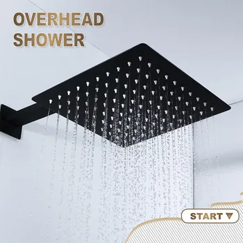 Квадратна Кръгла форма, от неръждаема стомана, ультратонкая дъждовна дюза за водопад, голяма душ глава, аксесоари за баня под налягане