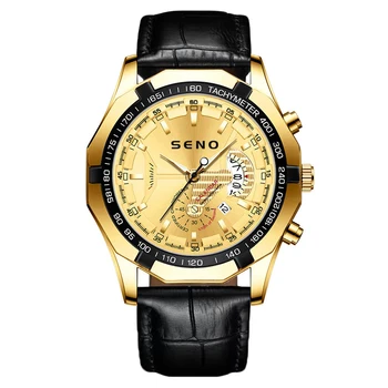 Кварцов спортни часовници за мъже с по-голям циферблат, мъжки часовник Seno, Марка, Клас Лукс, Лидер на продажбите