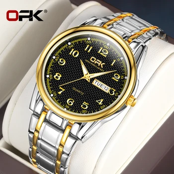 Кварцов часовник OPK 8110 за мъже, водоустойчиви мъжки часовници е от неръждаема стомана, спортни Оригинални, Прости и ежедневни модерен мъжки часовник