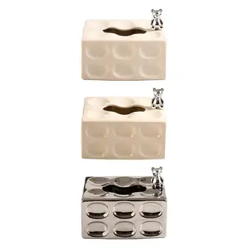Керамични Държач капак кутии за салфетки Декоративен Правоъгълен калъф за кутии за салфетки за лице за домашни маси на Ресторанта Кухня Кола