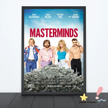 Класически плакат на филма Masterminds, художествена печат върху платно, декорация на дома, стенни живопис (без рамка)