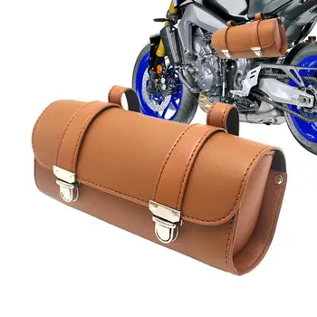 Кожена мотоциклетът чанта, седельная чанта на кормилото на велосипеда, преносим чанта за съхранение на ключове, инструменти, телефон, каране на колело