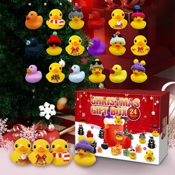 Коледен Адвент-календар за Обратно броене 24 дни Гумени уточки Забавна играчка за къпане, за момчета, момичета, малки деца Творчески подаръци за рожден ден