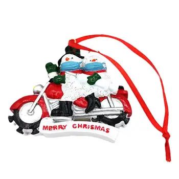 Коледен Декор Мотоциклет Снежен Коледа Орнамент Преносим Весел Коледен Окачен Украшение За Огледала За Обратно Виждане На Автомобила