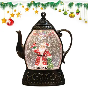 Коледен фенер във формата на чайник, светлини с вградена подсветка, Снежни топки, Коледни украшения във формата на снежен човек, Коледни подаръци