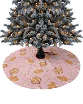 Коледен човечето човече, розова пола, за елхи, коледни украси за дома, кръгли поли за коледната елха, като основната капачка