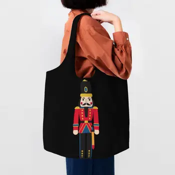 Кукла Лешникотрошачката Чанта за пазаруване на хранителни стоки Дамски Мультяшная Коледна солдатская играчка Холщовые чанти за купувачите Вместительные чанти