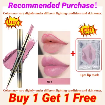 [Купи 1 и получавате 1 подарък] Извод за устни 2 В 1 е Водоустойчив матово червило-молив Секси Red Long Lasting Lipliner Makeup Cosmetics