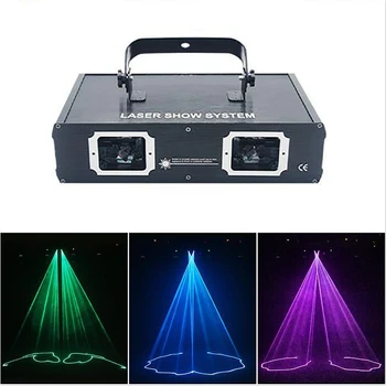 лазерен проектор RGB Mini DJ Disco мощност 500 Mw, USB Акумулаторна батерия led UV-звуков стробоскоп, Панорамен ефект, Лампа за сватбената Коледно парти