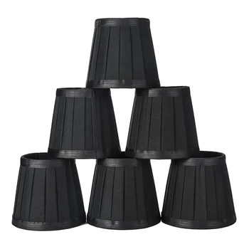 Лампиони с клипсами, полилей-свещ, лампиони за монтаж на таван подвесного лампа, таблица лампа, етаж лампа, 12 бр., черен