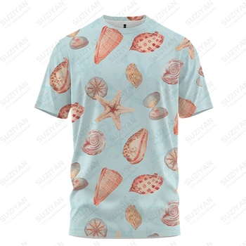 Летни нови мъжки тениски с образа на морски обитатели, мъжки тениски с 3D принтом, ежедневни стилна мъжка риза, модна тенденция, мъжки t-shirt