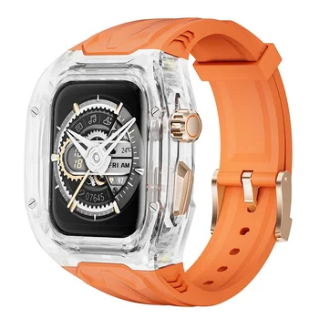 Луксозен Комплект Модификация Вграден Калъф-Каишка за Apple Watch Band Серия 9 8 7 6 5 4 SE 44 мм 45 мм Iwatch Аксесоари Гривна
