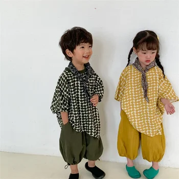 Лятна Детска мода в грах неправилни форми уникален дизайн Извънгабаритни Потници Детски тънки тениски с ръкав 