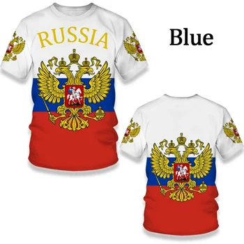 Лятна мода мъжка/женска тениска с 3D-принтом Хартата на Русия, тениска Унисекс в стил хип-хоп, пънк-рок