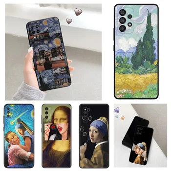 Меки калъфи за телефони Samsung A33 а a53 A73 A72 A71 A51 A52 A41 A42 A31 A32 в а23 A22 A14 A13 A12 A11 A21 с изображение на Мона Лиза, в стил Ван Гог