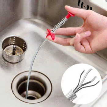 Метален ръчно кухненска мивка почистване на куката канализация драгирането на устройството система тръба 1бр