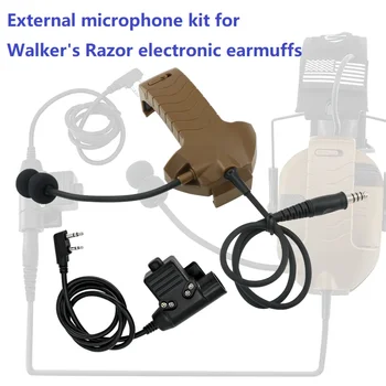 Микрофон и тактическа електронна прикачване U94 Пр, електронен адаптер за слушалки за стрелба с Walker's Razor, слушалки за стрелба със защита от шум