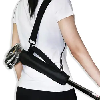 Мини-лека найлонова чанта за стика за голф, пътна чанта за тренировъчно поле, калъф за голф с регулируеми ремъци плечевыми