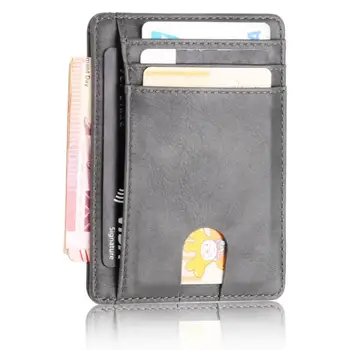 Мини портфейл с Антимагнитными няколко слота за съхранение, Изчистен Портфейл за кредитни карти с защита от радиочестотна идентификация ID, Бизнес подарък
