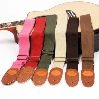 Многоцветен памук колан за китара, кожен държач за колан за акустична китара, удобен памук каишка за класическа китара