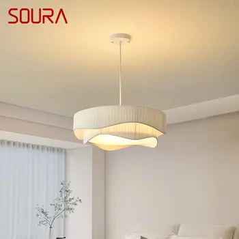 Модерна Подвесная полилей SOURA LED Creativity в гънките на пури в ограничени бройки, Бяла Подвесная лампа за домашна трапезария, спалня