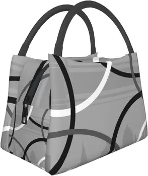 Модерни, изчистени линии, художествена чанта за bento, Мъжки Дамски чанта за обяд, Преносими чанти-хладилници с изолация от алуминиево фолио, чанти-тоут