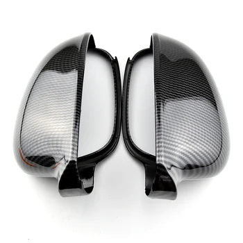 Модни Блестящата Черна Капачка Огледало за Задно виждане За Volkswagen VW Passat B6 R36 Golf 5, Jetta MK5