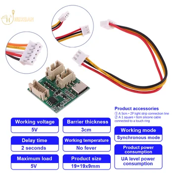 Модул докосване сензор с led подсветка и кабели за производство led сензорни плотове Smart от епоксидна смола River