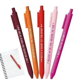 Мотивиране на химикалки, 5 парчета, химикалки и за офис, Клик-химикалки, Офис вдъхновяващи стилус.