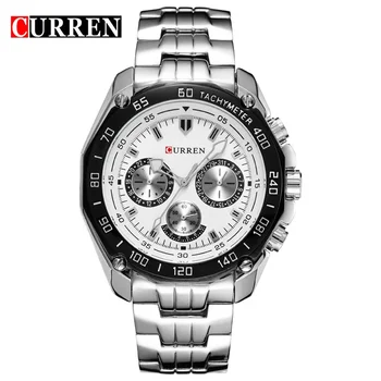 Мъжки кварцов часовник Curren 8077, водоустойчиви мъжки ежедневни бизнес часовници, часовник с малък циферблат