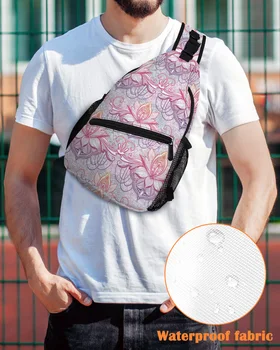 Нагрудная чанта с изображение на мандала е за мъже, ежедневна спортна чанта през рамо, жените пътна водоустойчива чанта-месинджър