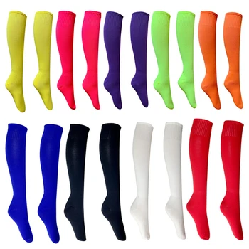 Не скатывающиеся обикновена футболни чорапи за мъже и жени на средна дебелина За деца и възрастни, высокоэластичные футболни чорапи със средна дължина