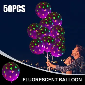 Неонови Светещи балони 12 инча светещи латекс вечерни балони за Еднократна употреба Светят в тъмното Флуоресцентни балони за Карнавала Вечерни Аксесоари
