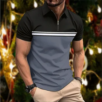 Нова лятна мода мъжка риза с къси ръкави, стрейчевая облекло за фитнес, спортно поло, мъжки пролетно ежедневни дишаща тениска с къс ръкав