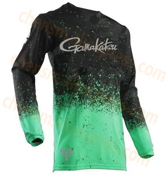 Нова мъжки ультратонкая тениска с крем с дълги ръкави и UV-радиация, дишаща лятна риза за риболов, спортна тениска, есен 2024
