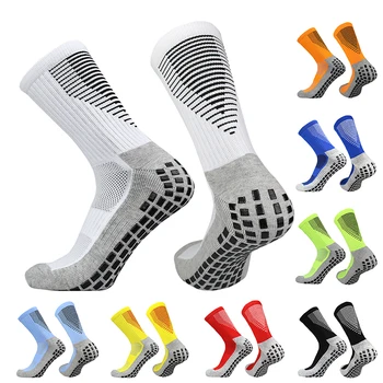Нови мъжки и Женски футболни чорапи-модел flap на петата, спортни квадратни силиконови нескользящие футболни чорапи calcetines antideslizante futbol