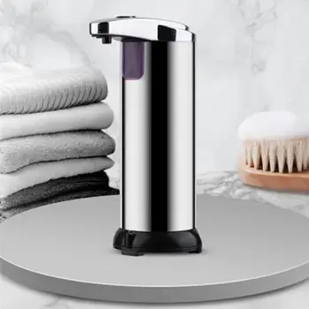 Опаковка сапун Интелигентен индукционный опаковка сапун с регулируем капацитет на помпата от неръждаема стомана за кухня, дезинфектант за ръце в банята