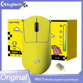 Оригинален Комплект Безжична Киберспортивной Геймърска Мишка Logitech PRO X Акумулаторна GPW 2-ро Поколение Cyber Yellow В Кутия за Подарък За Game Logi