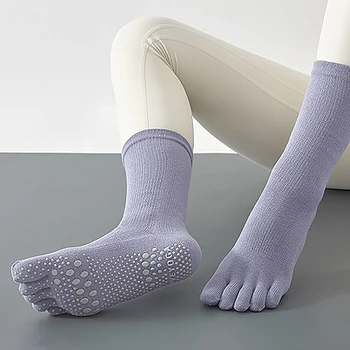 Памучни чорапи за йога, нескользящие силиконови чорапи за фитнес, чорапи на пода, професионални спортни чорапи за танци, пилатес.