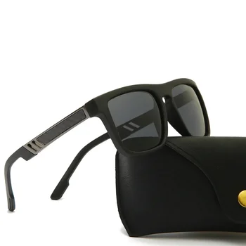 Поляризирани слънчеви очила за нощно виждане в квадратни рамки за мъже и жени, модни слънчеви очила за шофиране, риболов, Реколта Класически слънчеви очила с унисекс