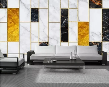 Потребителски фотообои стенопис Personality ретро абстрактен геометричен златен фон за телевизор, монтиран на стената, 3D тапети behang