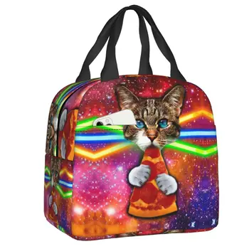 Прекрасна пица котка изолирани обяд чанта за жени деца смешно коте за многократна употреба chiller топлинна обяд-бокс за пикник контейнер торбички