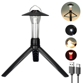 Преносим походный фенер с магнитен USB батерия, Походный фенер, Уличен led фенерче за риболов, лампа за къмпинг, принадлежности за къмпинг