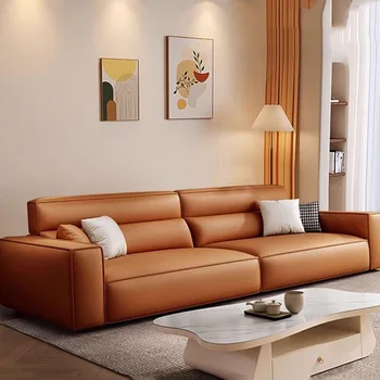 прост водоустойчив скандинавски диван-стол уникален модерен мързелив дизайнерски кожен диван на пода на хола divani da soggiorno мебели за дома