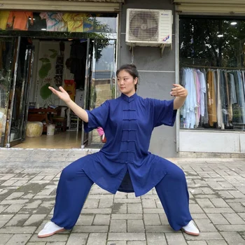 Професионален тай-чи от цели памук, 6 цвята, висококачествено облекло за У Шу Кунг-фу, костюм за бойни изкуства уин Чун за деца и възрастни