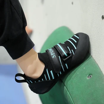 Професионална детска обувки за катерене, младежта дишащи обувки за тренировки по скално катерене, защищающая пръстите на краката неподвижни гума 30-39