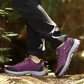размер на 38 лилави ботуши от естествена кожа лилав цвят за дамски обувки дамски летни туристически маратонки, спортни обувки за упражнения leading YDX1