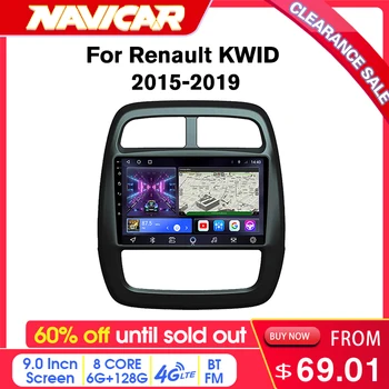 Разпродажба NAVICAR с Отстъпка от 60% от 9-Инчов 2Din Радиото в автомобила Android10 За Renault KWID 2015-2019 GPS Навигация Авто Плейър Bluetooth Carplay