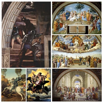 Ретро класика от епохата на Ренесанса, известен художник Рафаел, плакат и отпечатъци върху платно, стенни художествени картини, декорация за дома